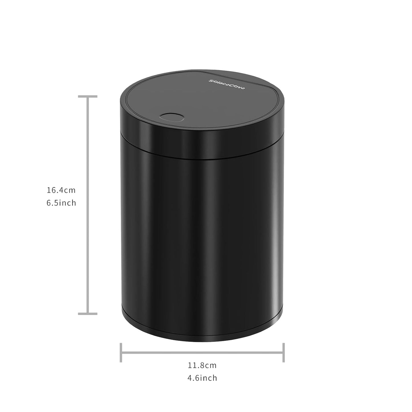 Mini Trash Can for Desk with Pop Up Lid,1.5L Tiny Trash Can for Desk, 0.4 Gal Stainless Steel mini Desk Trash can with Lid,Small Counter Garbage Bin with 1 Roll Bags for Bathroom,Office(Black)