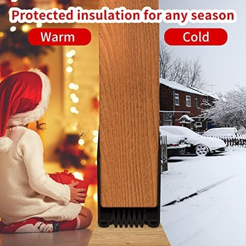 Door Draft Stopper, 39” Length Cuttable Weather Stripping Door Seal, Strong Adhesive Door Sweep for Exterior and Interior Doors (1, Black)