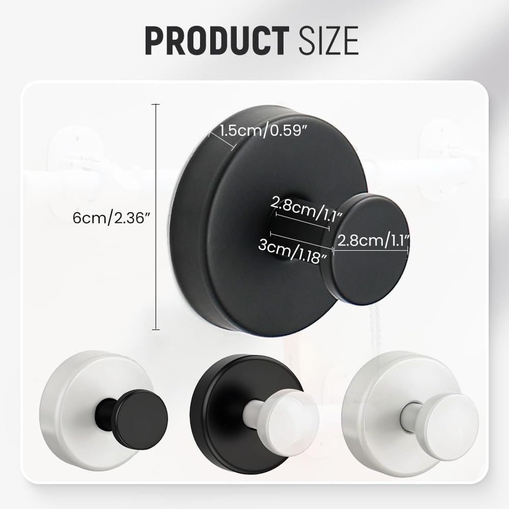 Suction Cup Hooks for Wreaths, 2025 New No Drill Suction Cup Hooks on Glass, Wreath Hanger for Front Door, Rustproof Hook Holder Towel Hook for Window Bathroom Mirrors Tile (2, Black A)