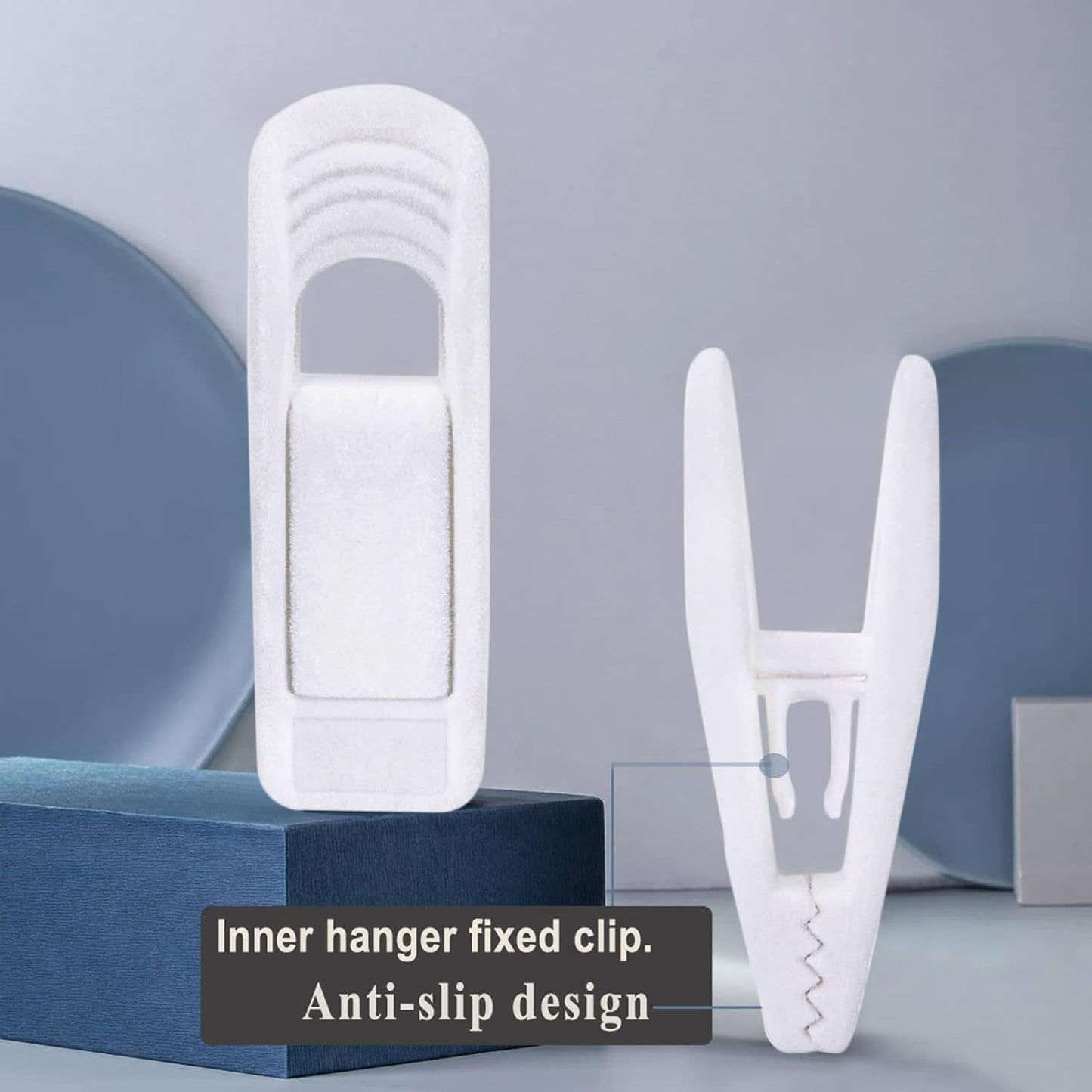 White Velvet Hangers Clips 40 PCS, Pants Hangers Velvet Clips Easily Add to Velvet Hanger, Skirt Suit Pants Clothes Velvet Hangers, Baby Kids Hangers Clips