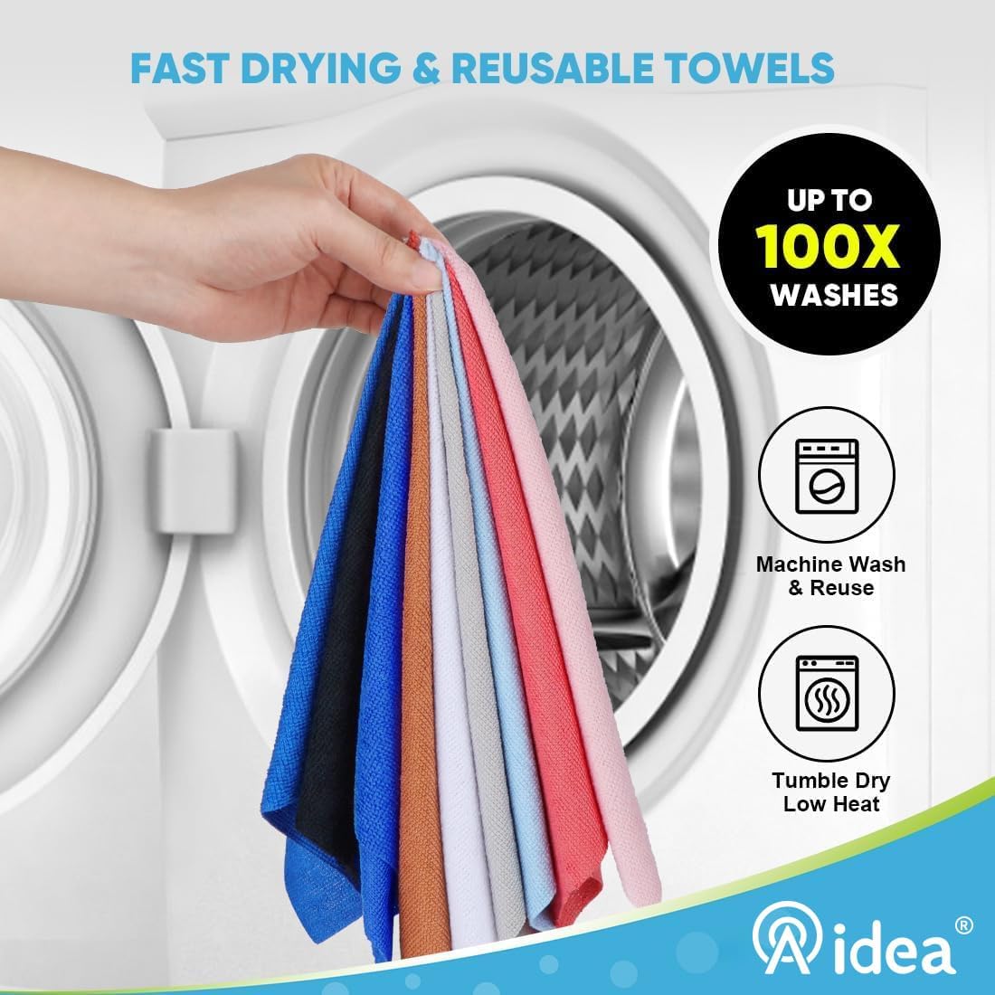 AIDEA Microfiber Cleaning Cloth Roll, 55 Sheets, Pink Towel, Microfiber Towels for Cars, Reusable Paper Towels, Shop Rags Washable, Cleaning Rags for Automotive, House, Kitchen, Cleaning Supplies11×9"