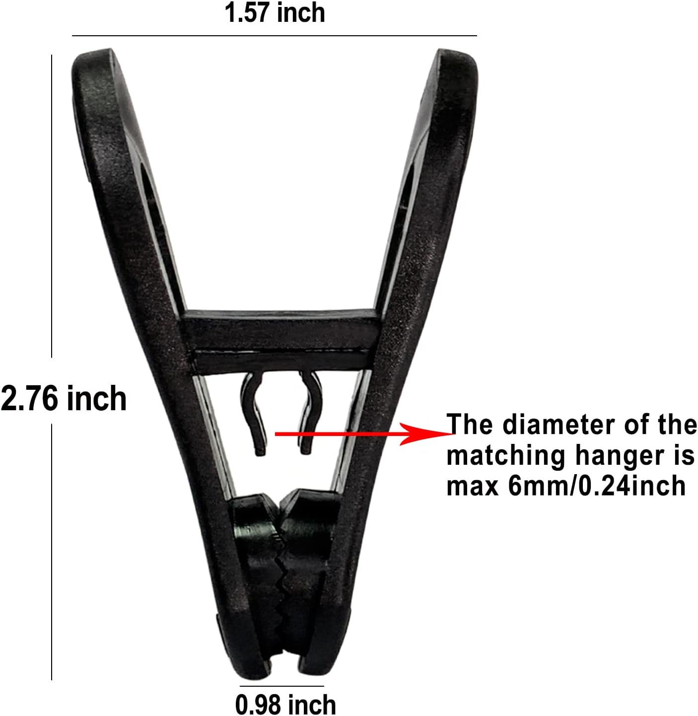 Black Hanger Clips 60 PCS, Multi-Purpose Plastic Clips Perfect for Plastic Hangers Velvet Hanger, Finger Clips for Skirt Pants Hangers