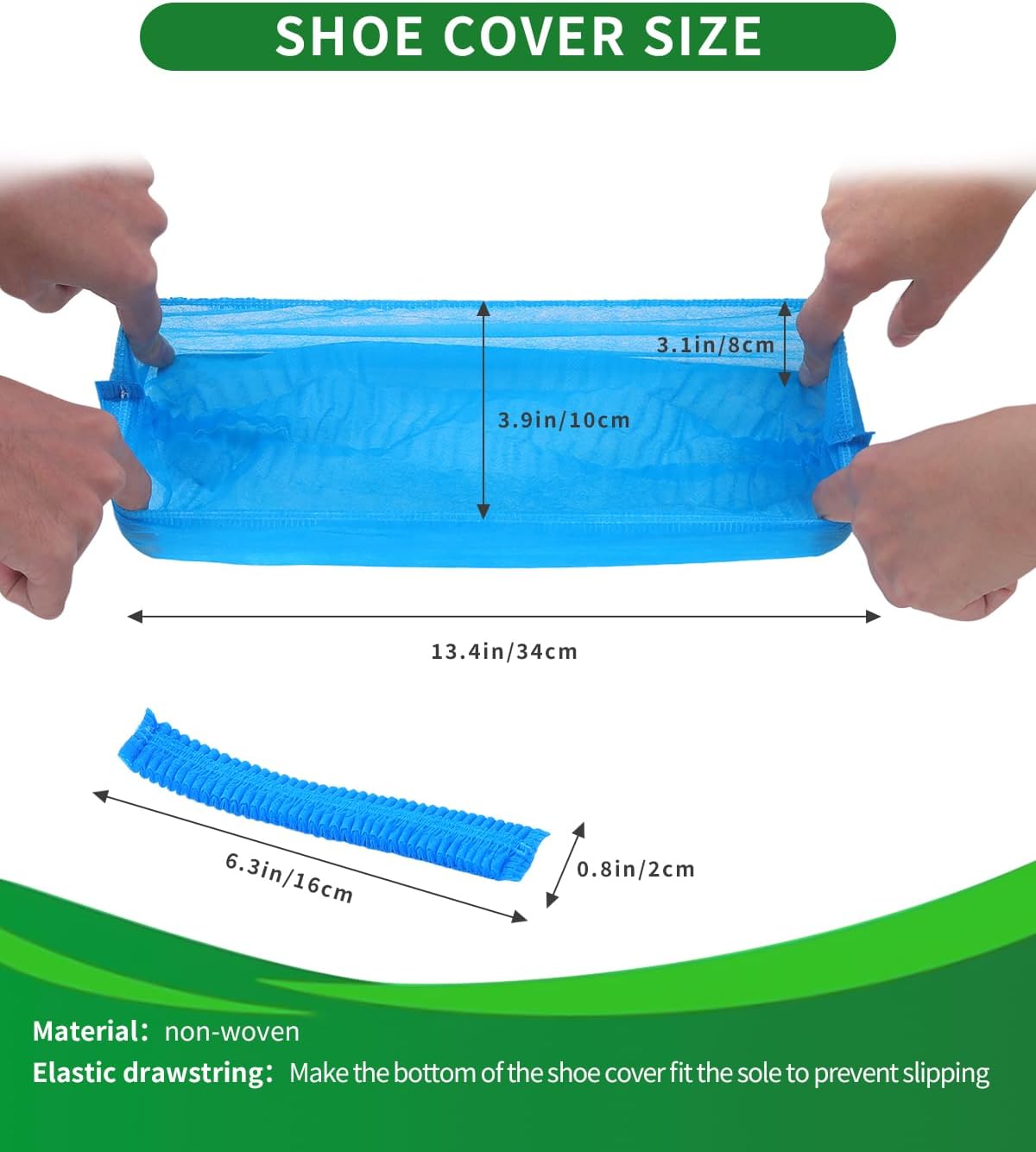 50Pcs(25 Pairs) Non-Woven Shoe Covers Disposable Non Slip for Indoors, Breathable | Durable | Boot Covers, Fits Up to Size 13 US Men (Blue)