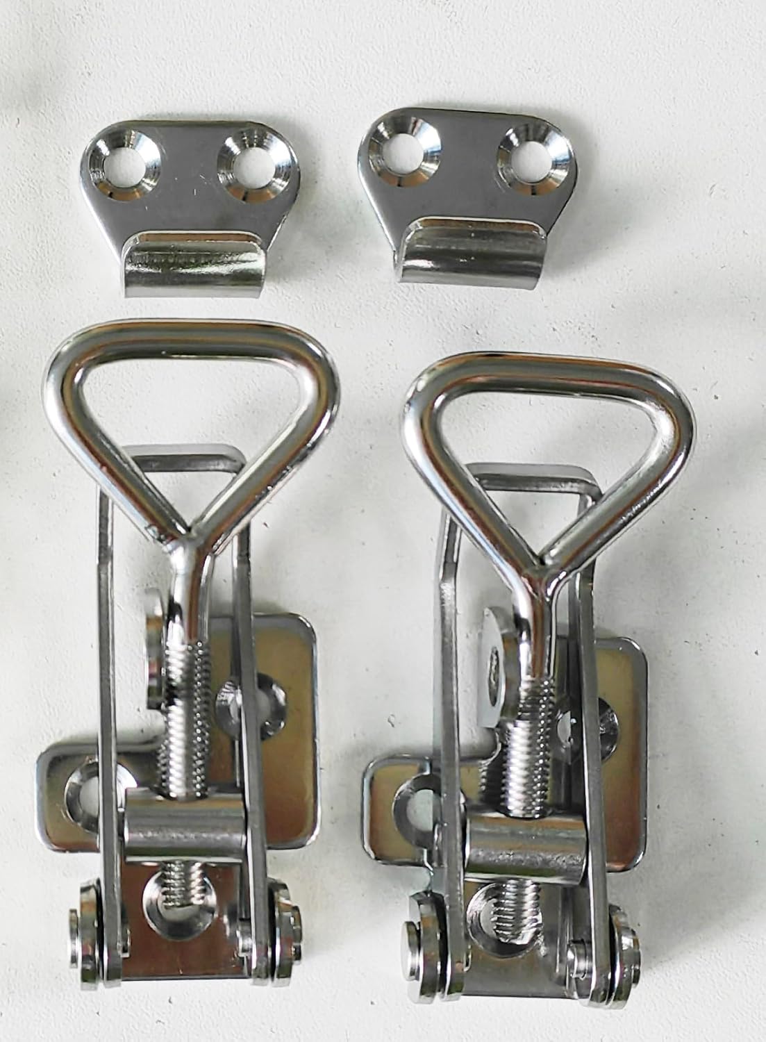 Adjustable Latch Buckle Cabinet Boxes Lever Handle Toggle Catch Latch Lock,Silver,Adjustable Range:75-95mm,2 Pcs