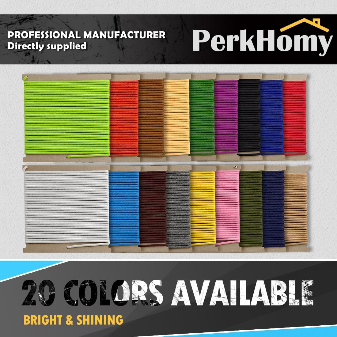 PerkHomy Cotton Rope 3/16" (5mm) 50 ft Multi Purpose Utility Diamond Braided Cord, Natural Cotton for Clothes Line Camping Crafting Flag Pole, Gold