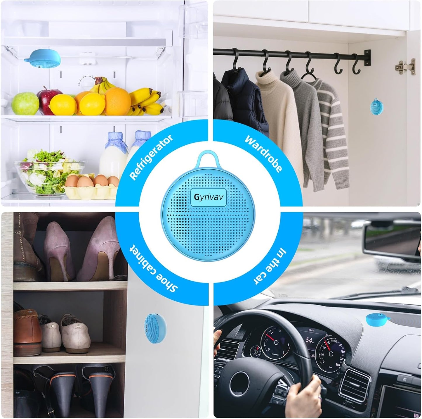 Fridge Deodorizer, Mini USB Odor Eliminator, Refrigerator Deodorizer, Suitable for Refrigerator, Car, Wardrobe, Shoe Cabinet, Better Than Than Charcoal Air Purifiers(Blue)