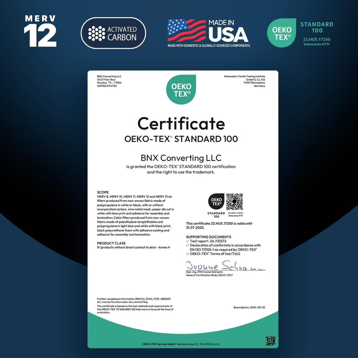 BNX TruFilter 16x24x1 MERV 12 Odor Defense (6-Pack) AC Furnace Air Filter with Activated Carbon - MADE IN USA - Pleated Air Conditioner HVAC AC Furnace Filters - Removes Odor, Mold, Bacteria, Smoke