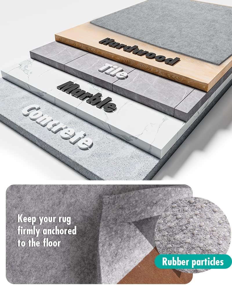 Non Slip Rug Pad Gripper - 2x8 Feet 1/4” Extra Thick Felt Under Rug for Runner Rugs and Hardwood Floors,Super Cushioned Non Skid Carpet Padding