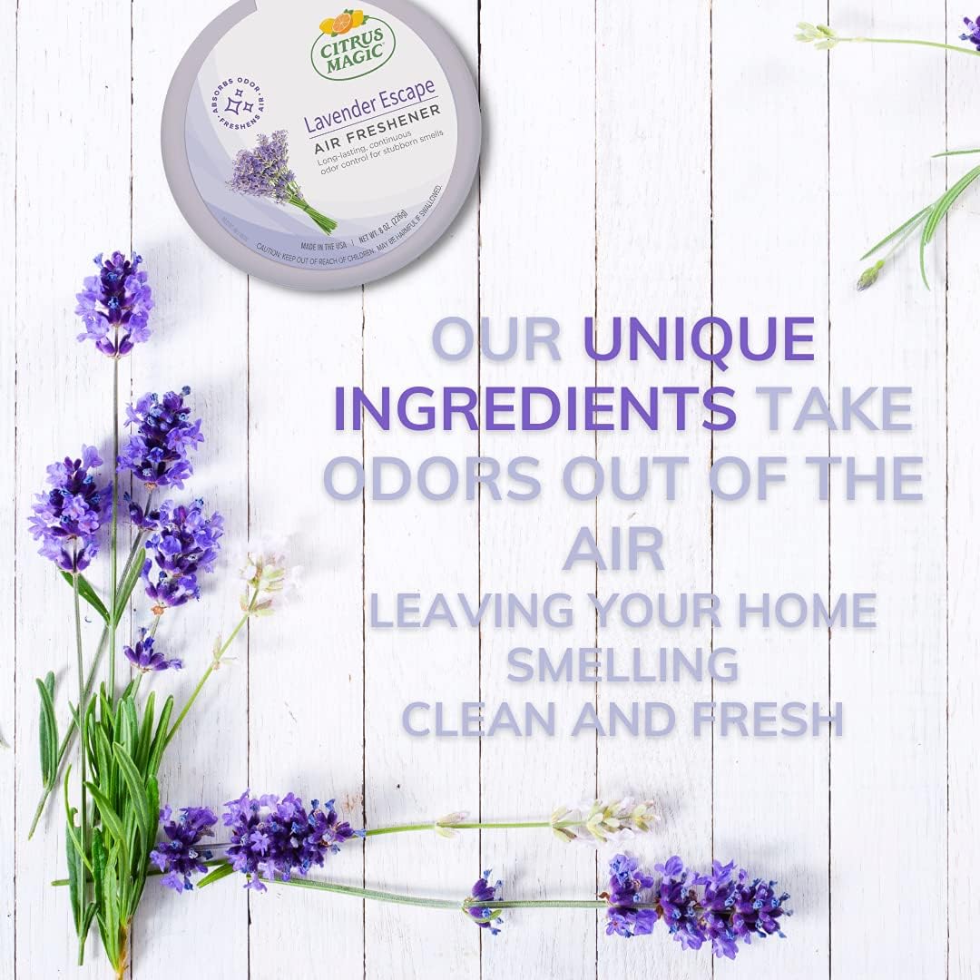 Citrus Magic Odor Absorbing Solid Air Freshener, Lavender Escape, 8 Ounce (Pack of 3)