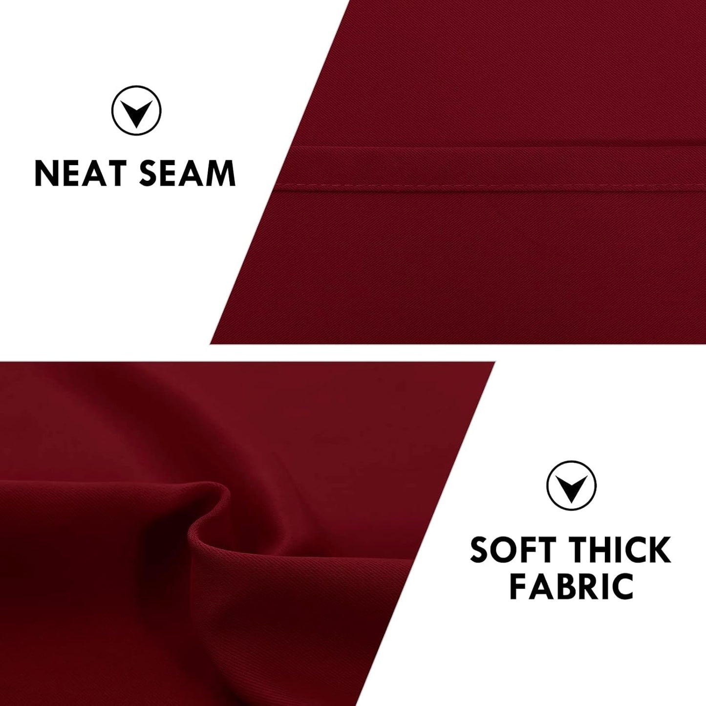 DWCN Blackout Curtains for Bedroom – Rod Pocket Thermal Insulated Noise Reducing Noise Reducing Drapes for Living Room, W 60 x L 63 Inch, 2 Panels, Burgundy