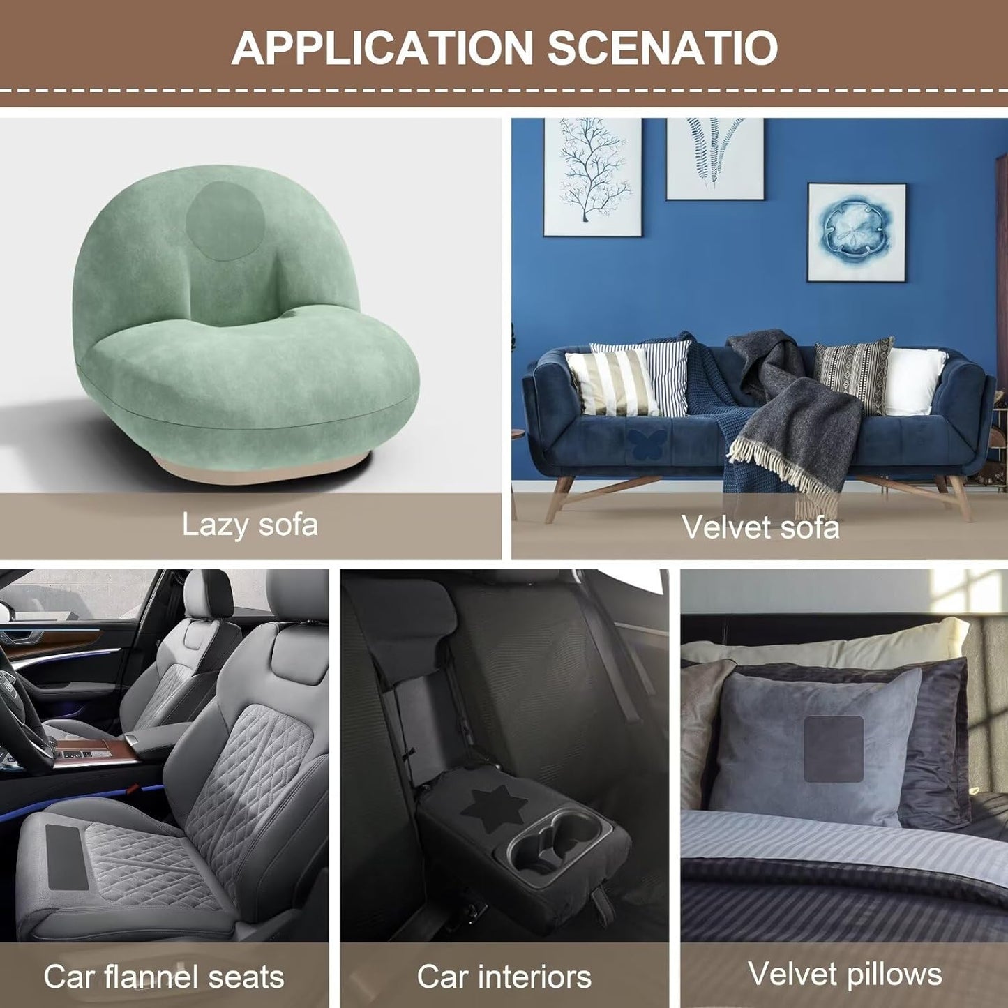 Azobur Fabric Couch Repair Patch 8.3 x 11 inches,Self-Adhesive Fabric Repair Patch for Furniture,Handbag,Sofa,Car Seats-(White)