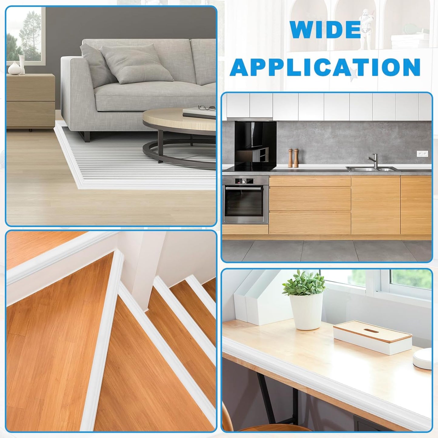 Wall Corner Protector Peel and Stick Corner Trim Molding Flexible Inside & Outside Wall Edge Guard Self Adhesive Moulding Trim for Edge Use, White, 2.3” W x 10’ L