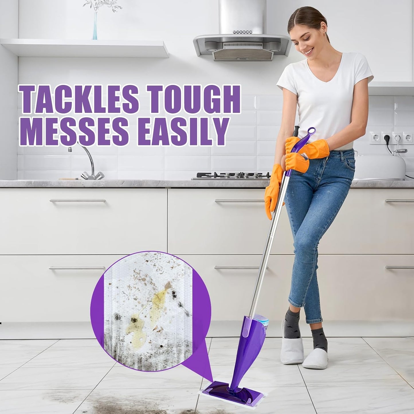 60 Count Disposable Wet Pads Refill for Swiffer Wet Jet Spray Mop,Wet Jet Pads for All Floor Types,Disposable Multi Surface Wet Jet Hardwood Floor Cleaner for swiffer Wet Pads Refill