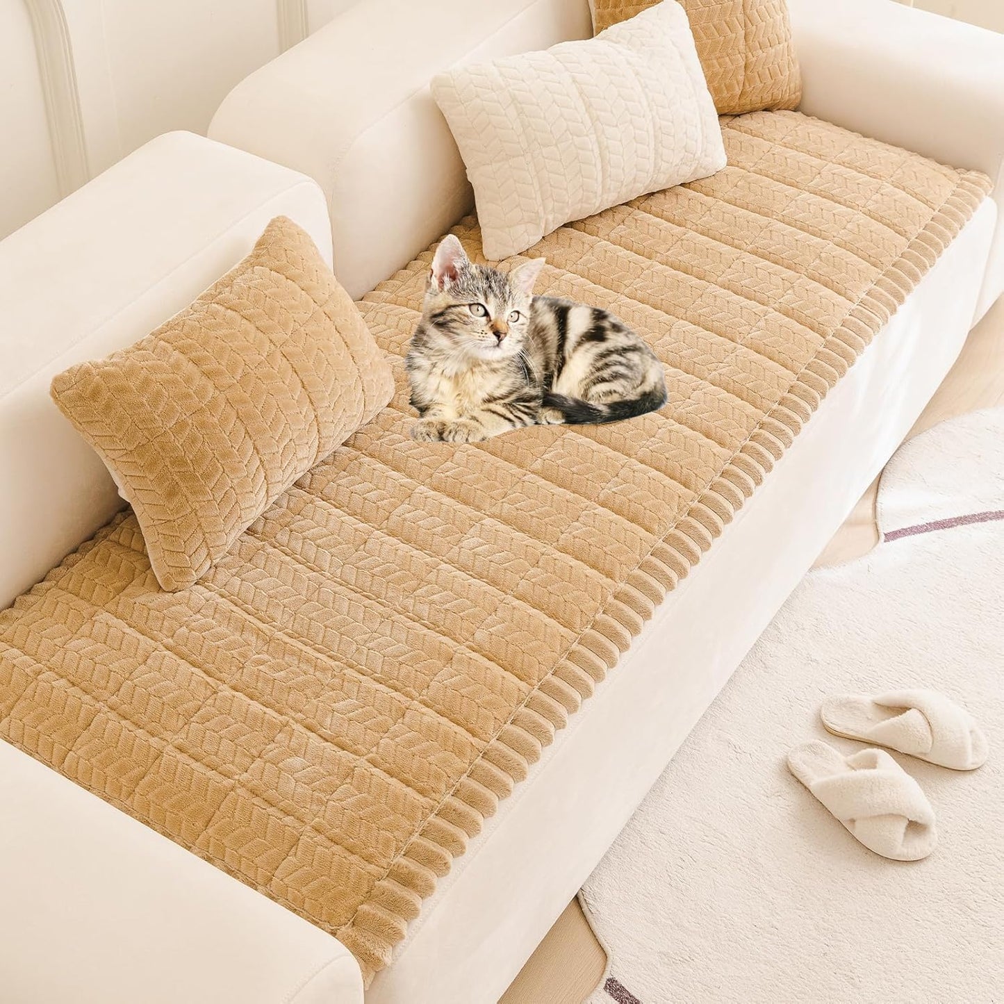 Mivnue Pet Couch Cover Protector Sofa Covers for Pets Washable Non Slip Couches and Sofas Dog Mat (Coffee, 27.6" x 59.1")