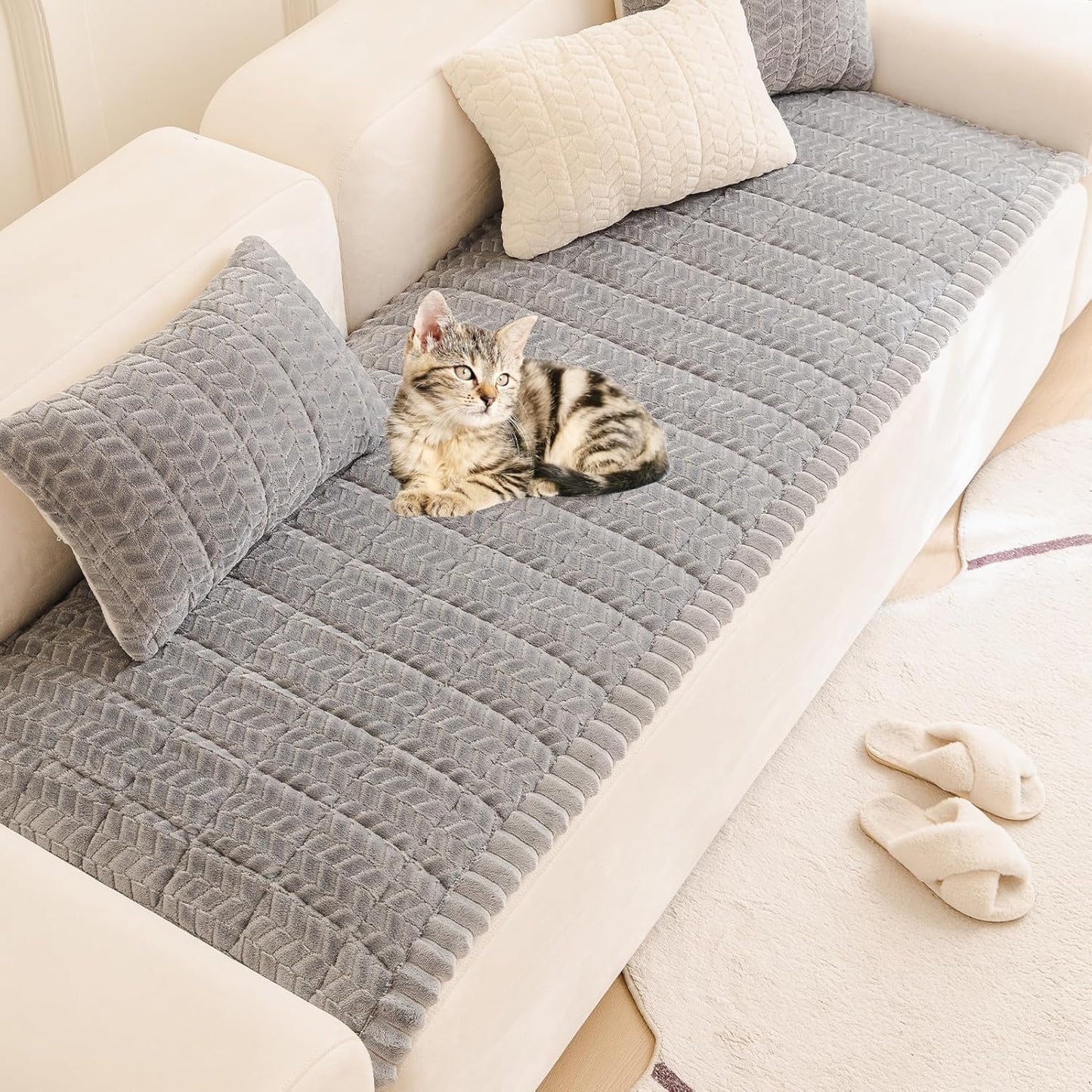 Pet Couch Cover Protector Sofa Covers for Pets Washable Non Slip Couches and Sofas Dog Mat (Grey, 27.6" x 59.1")