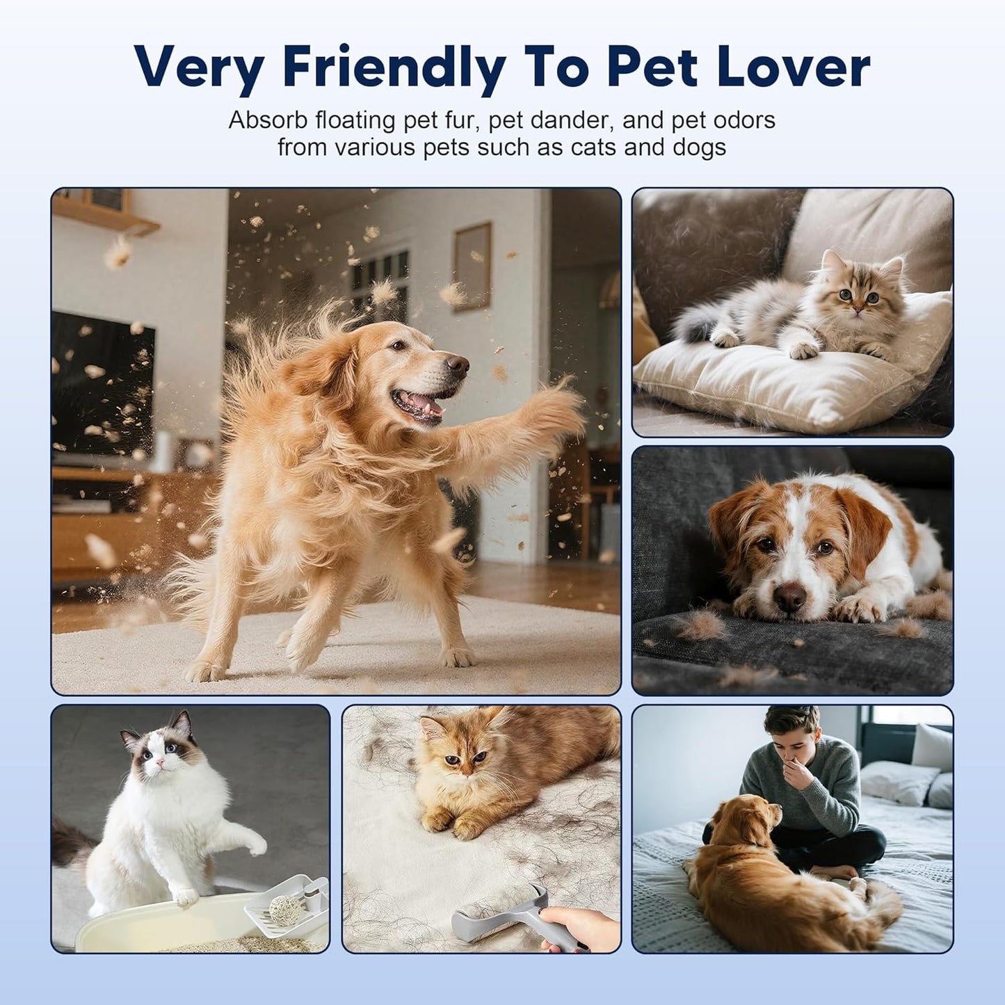 MK01 & MK06 True HEPA Filter Replacement Compatible with Aroeve MK01, MK06, ToLife TZ-K1 and Kloudi DH-JH01 Air Purifier, Smoke Remover Version, Grey, 2 Pack