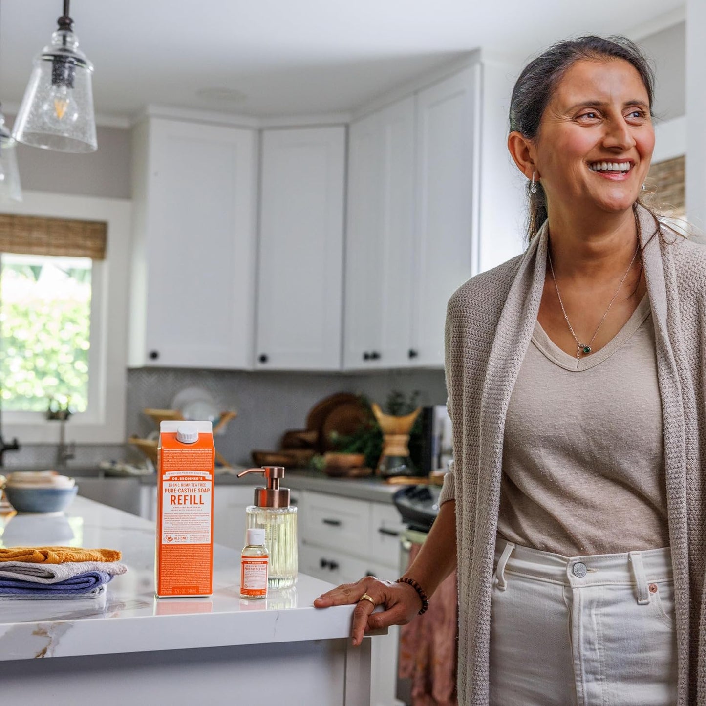 Dr. Bronner's Magic Soap-Pure-Castile Liquid Soap Refill (Tea Tree, 32 ounce, 2-Pack)-Regenerative Organic Certified Oils, For Body, Hair, Laundry & Dishes, Concentrated, Vegan, Non-GMO