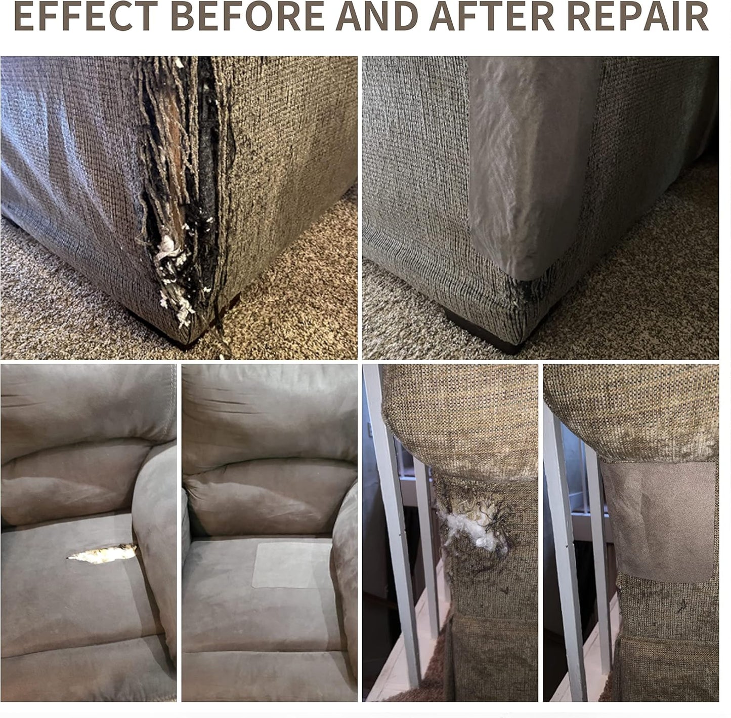 Fine Linen Repair Patches, Self-Adhesive Linen Fabric Patches, 12X40 inch Extra Size, Multi Color, Can be Used for Linen Sofa Repair and Linen Clothes Repair (12" x 40", Dark Brown)