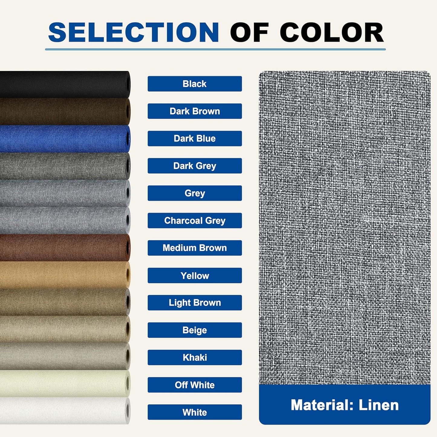 KING MOUNTAIN Linen Repair Patches, Self-Adhesive Fabric Patches, 4 X 63 inch Extra Size, Multi Color, Can be Used for Sofa Repair and Linen Clothes Repair (Charcoal Grey1.0)