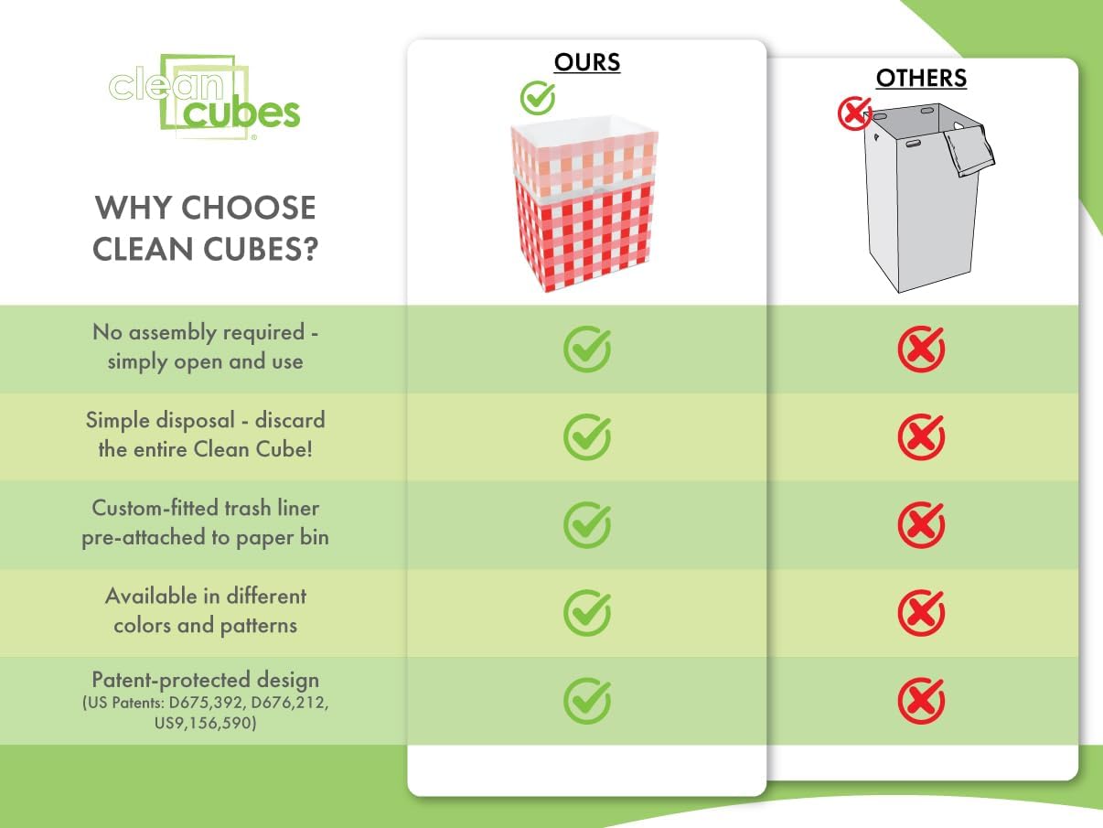 13 Gallon Disposable Pop-Up Trash Cans (3-Pack) with Fitted Bags – Foldable Garbage & Recycling Bins for Parties, Events & Kitchen (Picnic, 17" H x 13.5" W x 10" D)