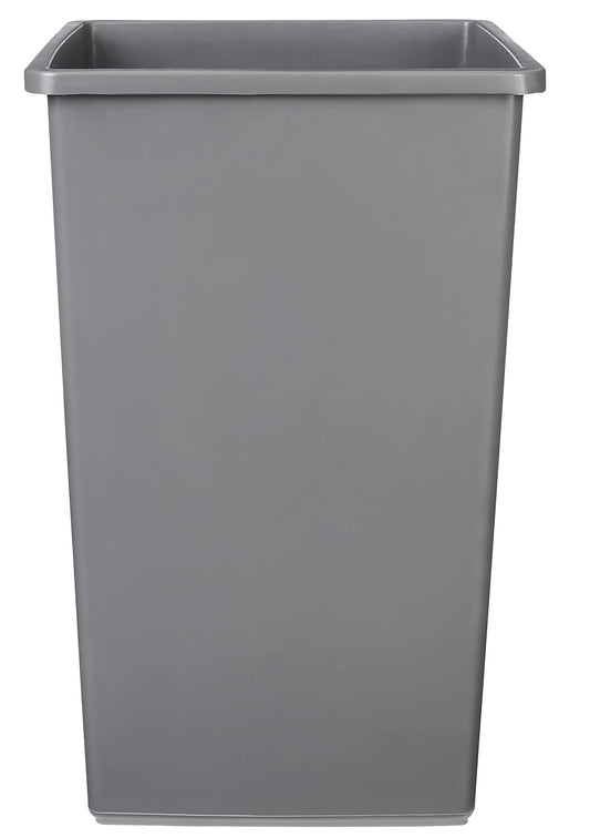 Amazon Basics Square Waste Container Open Top Wastebasket, Plastic Bins, 25 gallons, Grey, (Pack of 2)