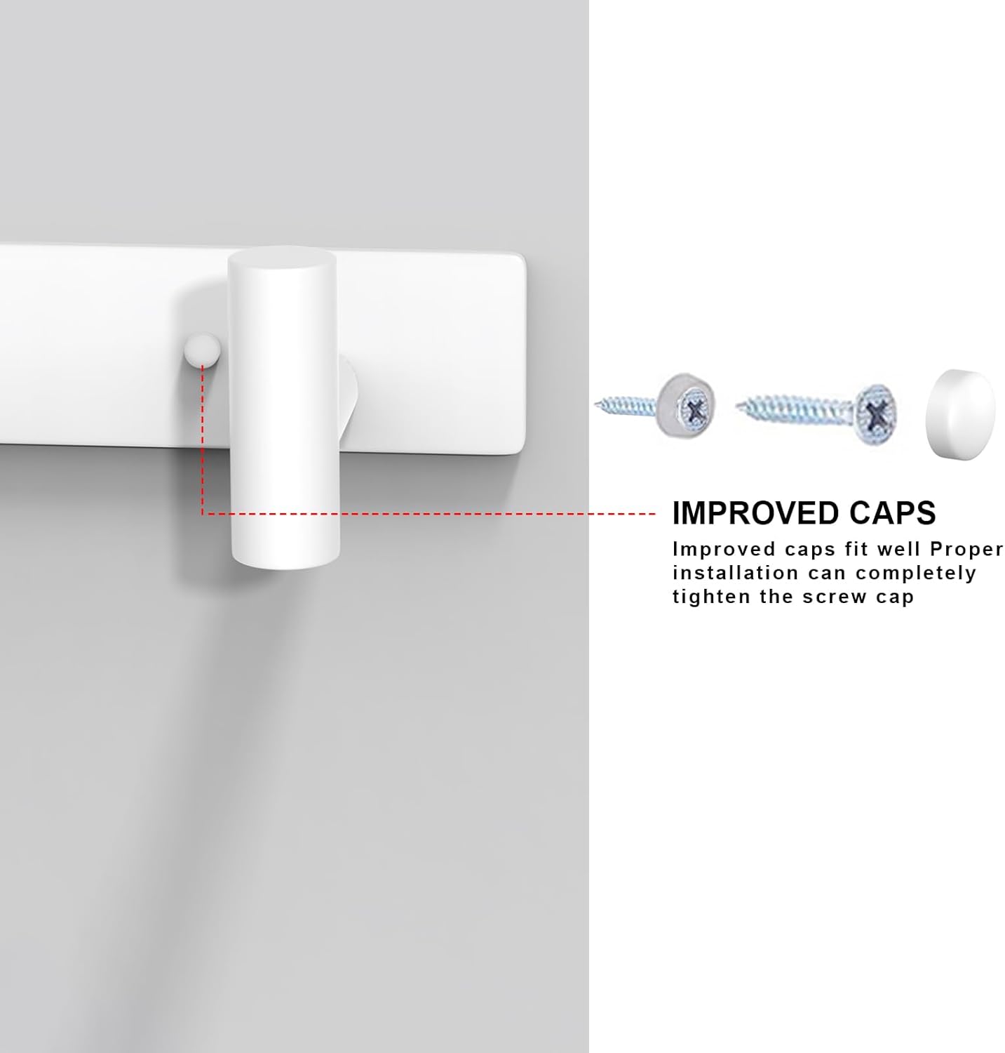 VAEHOLD Hat and Coat Wall Mount Rack - Hooks for Robes, Bags, Keys, and Towels - Bathroom Towel Hanger Organizer (White, “T“ Shape 4 Hooks 1 Pack)