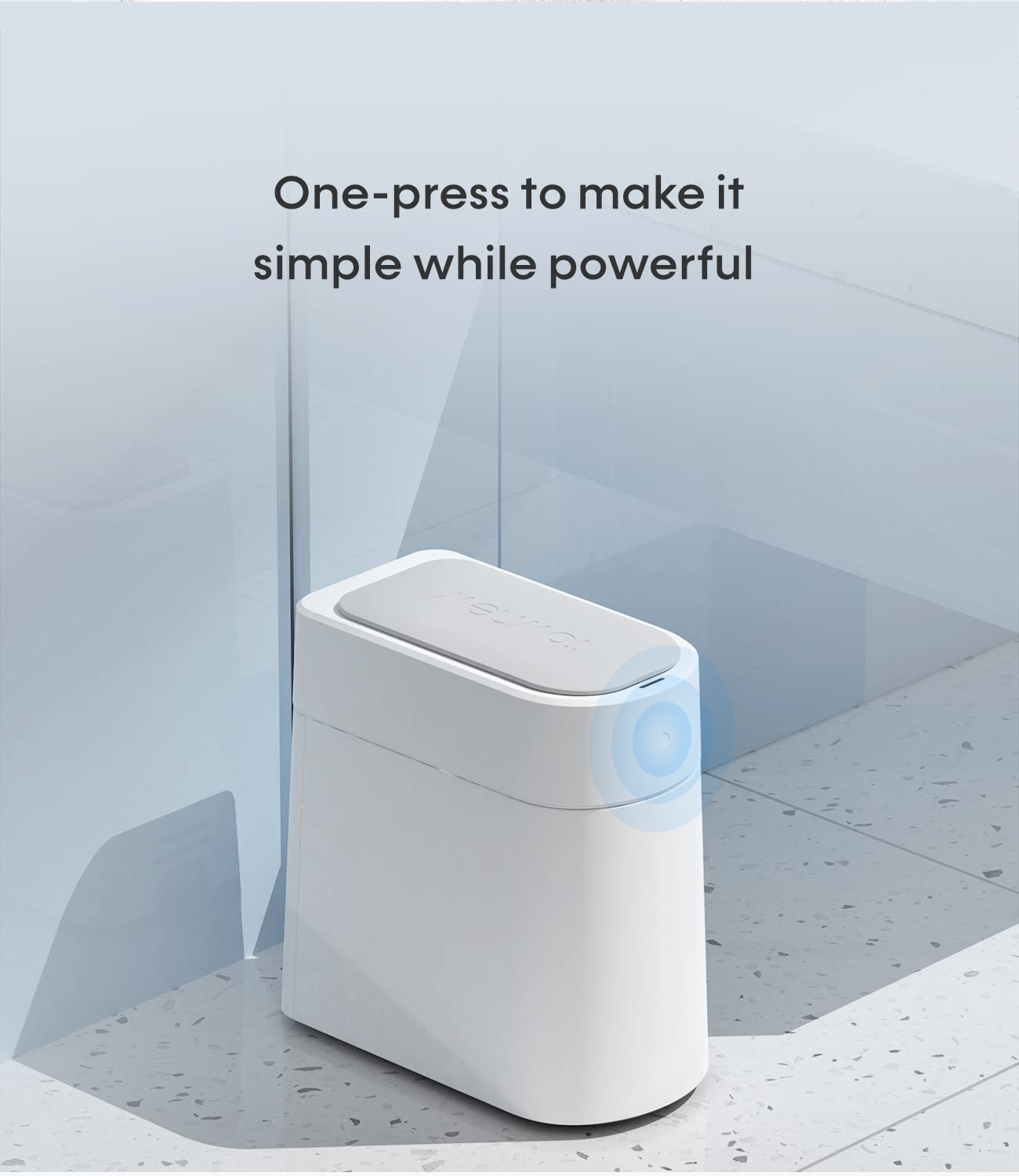 TOWNEW T3 Slim Automatic Infrared Motion Sensor Trash Can with Lid, Self Sealing & Changing, 3.4-Gal Waterproof, White, Touchless Trash Cans with Lids