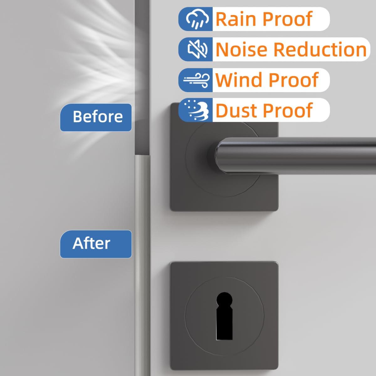 Wedge-Shape Window Weather Stripping Door Frame Seal Strip 196” Brown,Upgrade Black Foam,Soundproofing,Draft Stopper,Winter Insulation,Noise Blocker, Gap Filler for Exterior Front Door Side