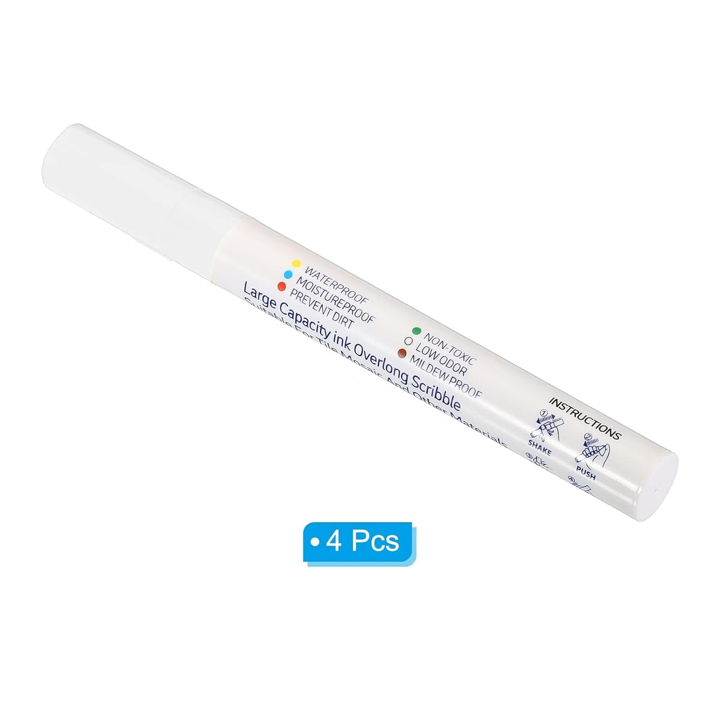 PATIKIL Grout Pen, 4 Pack White Tile Marker Waterproof Grout Sealer Pen Tile Repair Pens Paint Pens for Wall Floor Bathroom Kitchen Refresh