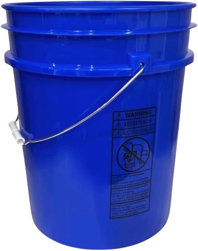 House Naturals 5 Gallon Premium HPDE Plastic Bucket - Made in USA Food Grade Storage Container, BPA Free All Purpose Pail (3, Reflex Blue)