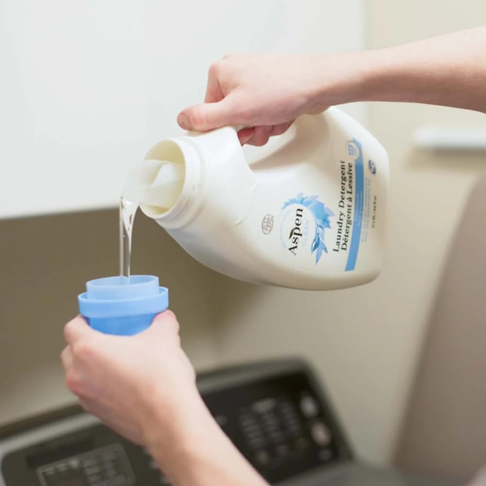 AspenClean Natural Laundry Detergent Unscented - 100% Natural, Organic,Cruelty-Free, Biodegradable - Safe for Babies, Pets & Kids - EWG Certified (ingle Unit)