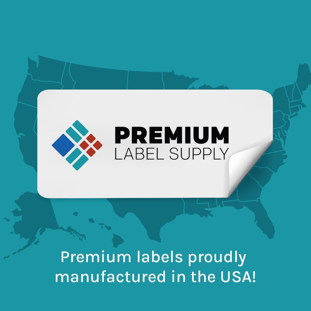 Premium Label Supply Bright Neon Color Fluorescent Sticker Labels - 1.5" x 1.5" Square Labels - (Fluorescent Red, 24,000 Labels)