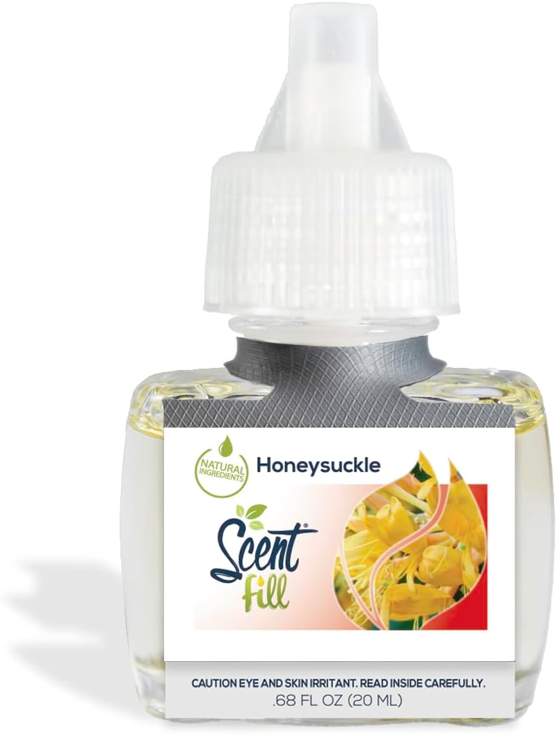 Scent Fill Honeysuckle Plug in Air Freshener, Scented Oil Refills, 2 Refills + Diffuser