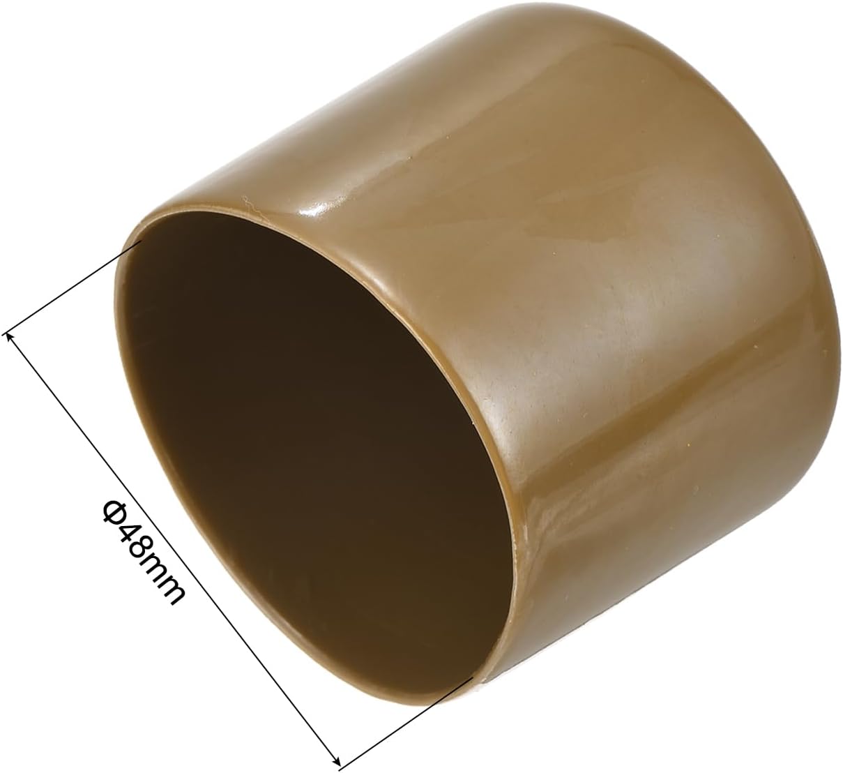 uxcell 20pcs Rubber End Caps 48mm(1 7/8") ID Vinyl PVC Round Tube Bolt Cap Cover Screw Thread Protectors Light Brown