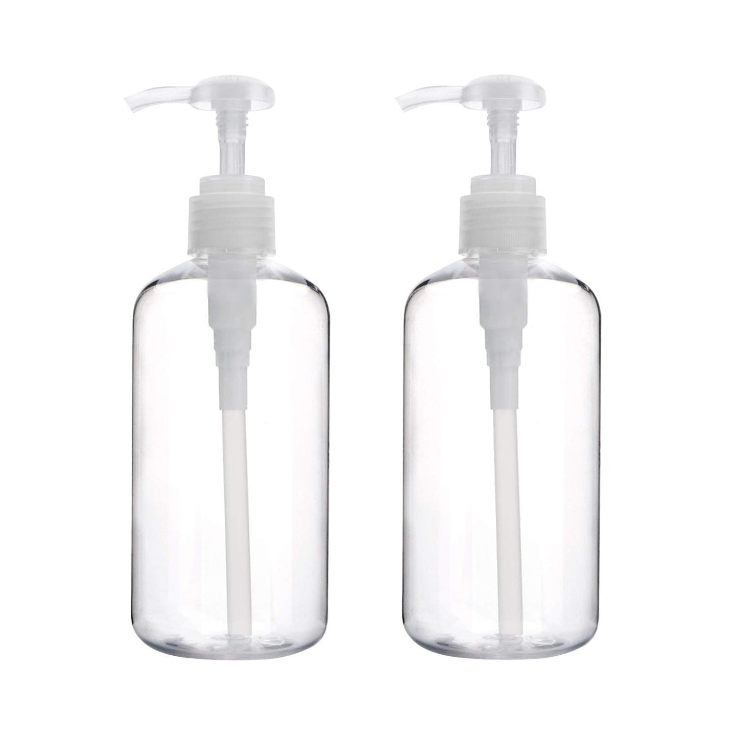 Yebeauty Soap Dispenser, 3 Pack 10oz/300ml Empty Refillable Pump Bottle Modern Liquid Plastic Shampoo and Conditioner Bottles Large Body Wash Dispenser for Shower, Clear