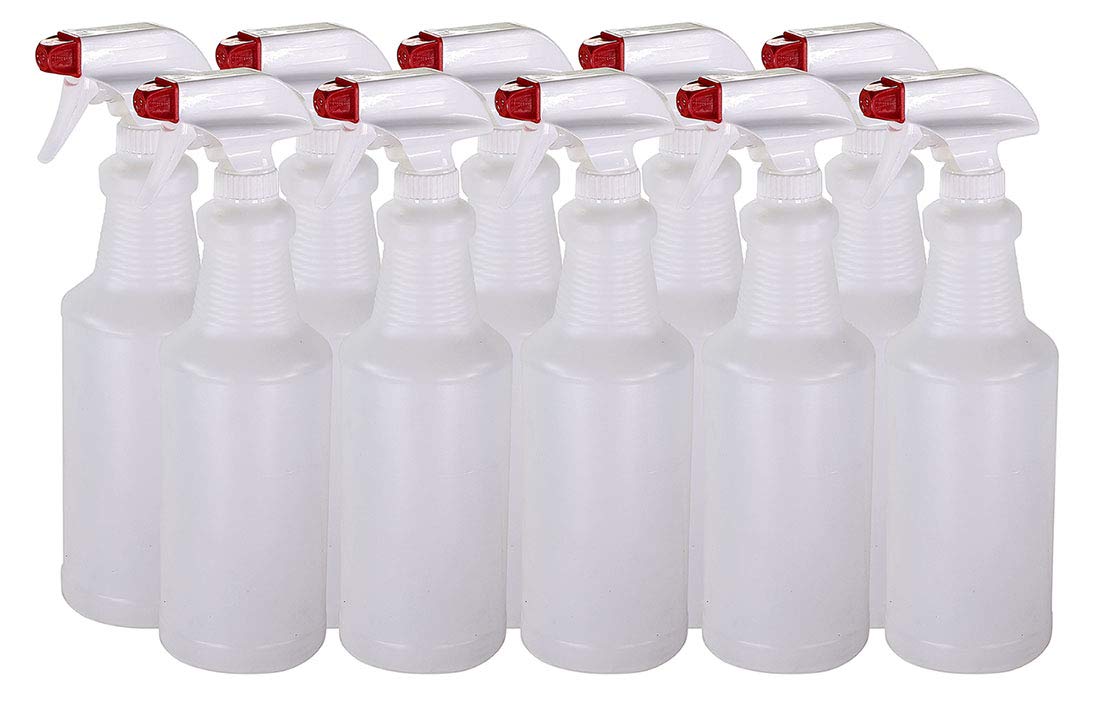 Pinnacle Mercantile Plastic Spray Bottles Leak Proof Technology Empty 32 oz Pack of 10 Made in USA