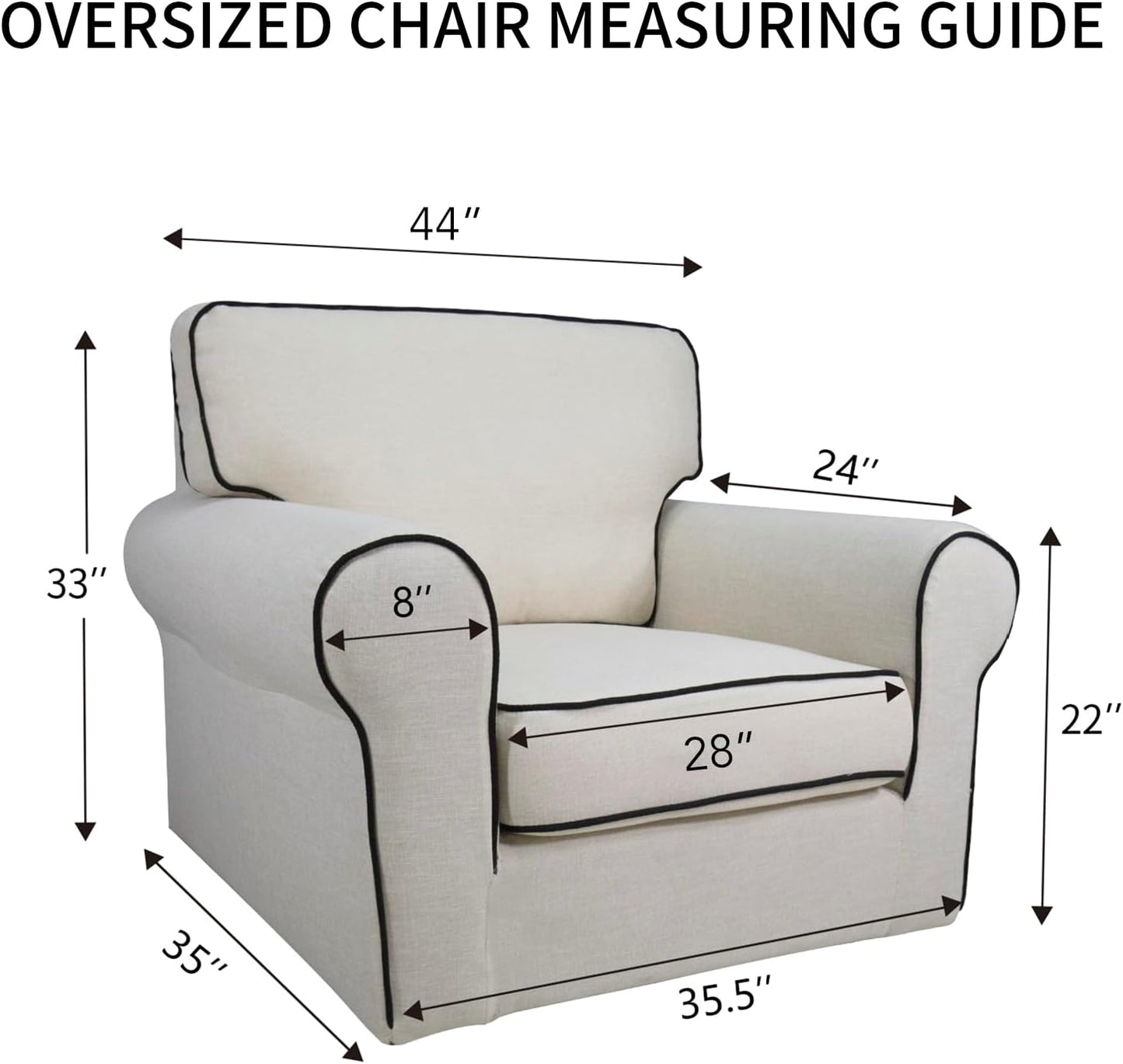 PureFit Reversible Quilted Sofa Cover, Water Resistant Slipcover Furniture Protector, Washable Couch Cover with Non Slip and Elastic Straps for Kids, Dogs, Pets (Oversized Chair, Dark Blue/Light Blue)