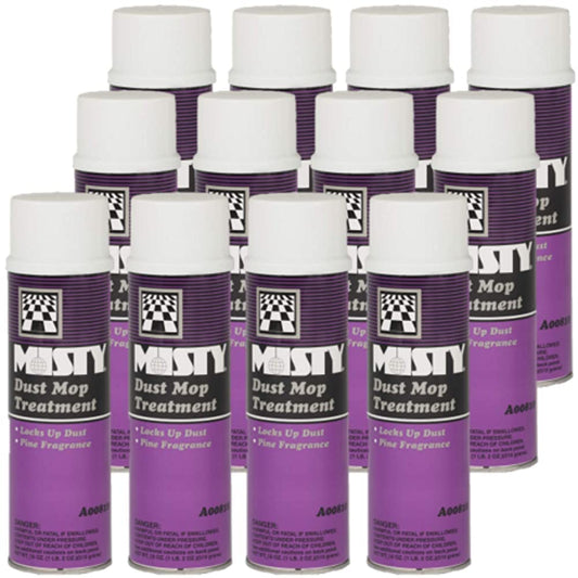 MISTY Dust Mop Treatment Spray - 18 oz (Case of 12) 1003402 - Janitorial Grade, Acts Like A Dust Magnet