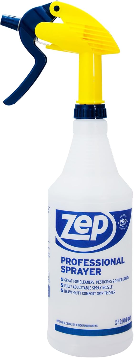 Zep Professional Sprayer Bottle - 32 oz (Case of 9) - HDPRO9 - Versatile Adjustable Nozzle Spray Bottles With A Fine Mist or Powerful Spray; Refillable Spray Bottle For Diluted Concentrate, Chemical