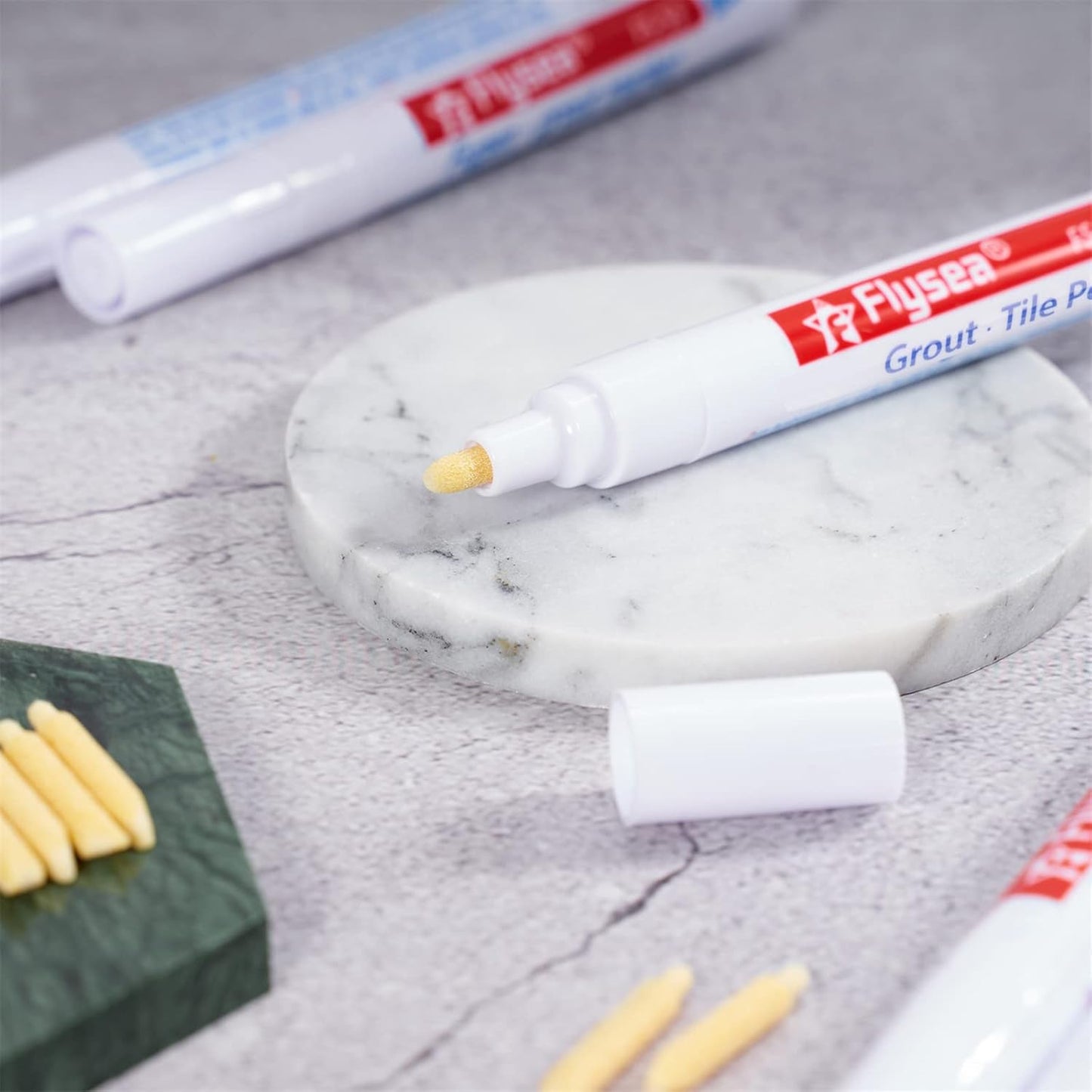 12 Pieces Grout Tile Pen Grout Restorer Pen Renew Repair Marker for Tile Wall Floor (White)