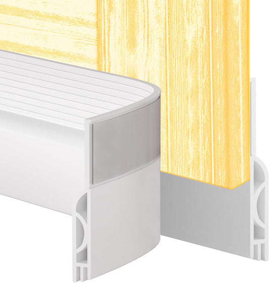 Door Draft Stopper,Door Sweep for Bottom of Door,Weather Stripping Door Seal Draft Guard Blocker Noise Cold Air Insulation Soundproofing for Exterior Interior Home Improvement(White, 78")