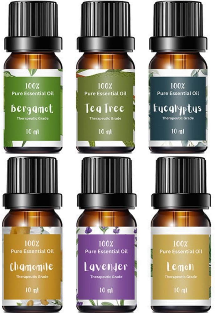 Essential Oils for Laundry | 100% Pure Therapeutic Grade Aromatherapy Essential Oil Set - Top 6 | Dryer Balls, Diffusers, Soaps, Candles | Lavender, Tea Tree, Eucalyptus, Bergamot, Lemon, Chamomile