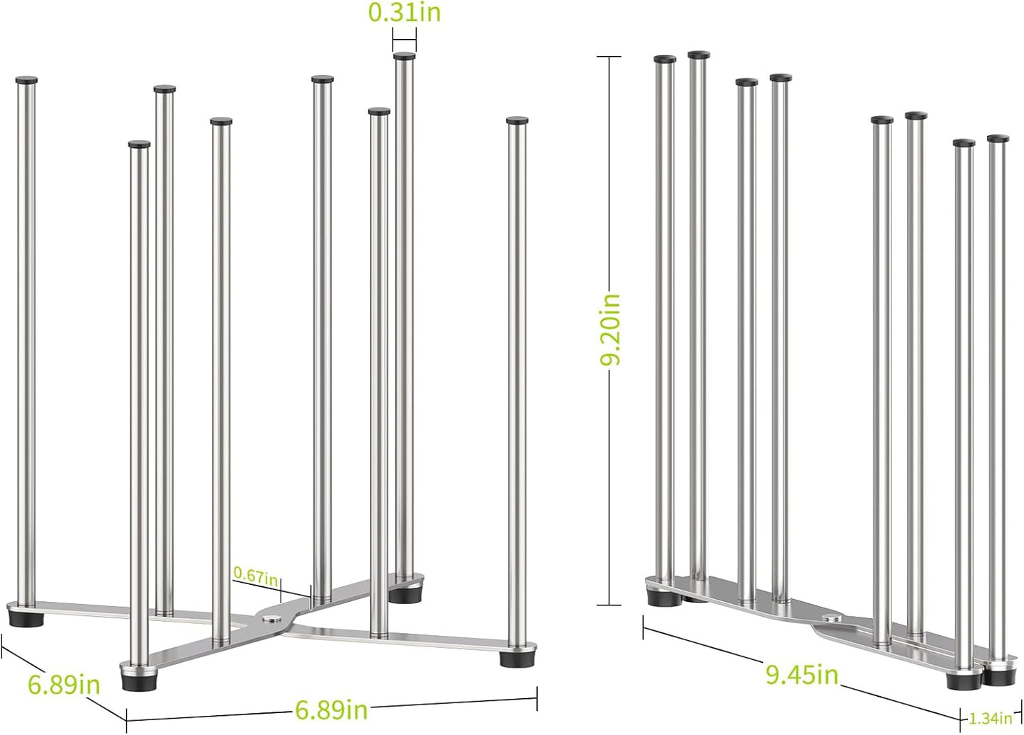 Reusable Bag & Bottle Drying Rack, Baby Bottle Drying Rack, Collapsible Cup Drying Rack for Glass, Mugs -Stainless Steel Countertop Organizer