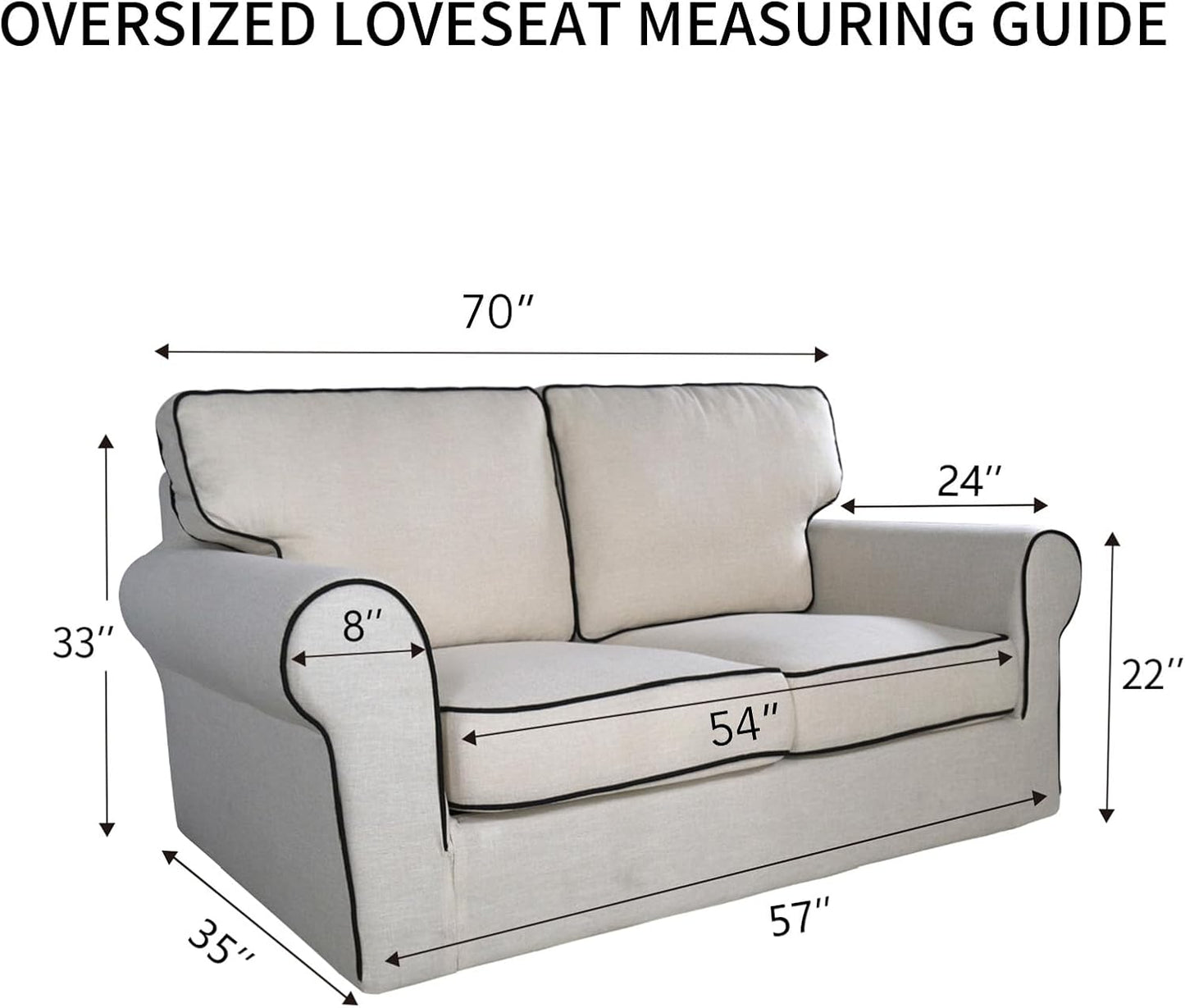 PureFit Reversible Quilted Sofa Cover, Water Resistant Slipcover Furniture Protector, Washable Couch Cover with Non Slip and Elastic Straps for Kids, Dogs, Pets (Oversized Loveseat, Gray/Ivory)