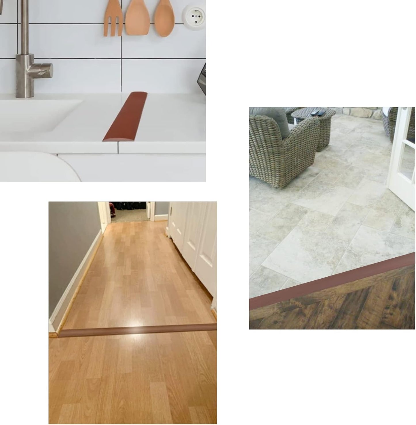 Floor/Door Flat Transition Strip & Self Adhesive Floor Vinyl Floor Edge Trim Laminate Floor Gap Covering Joining Strip