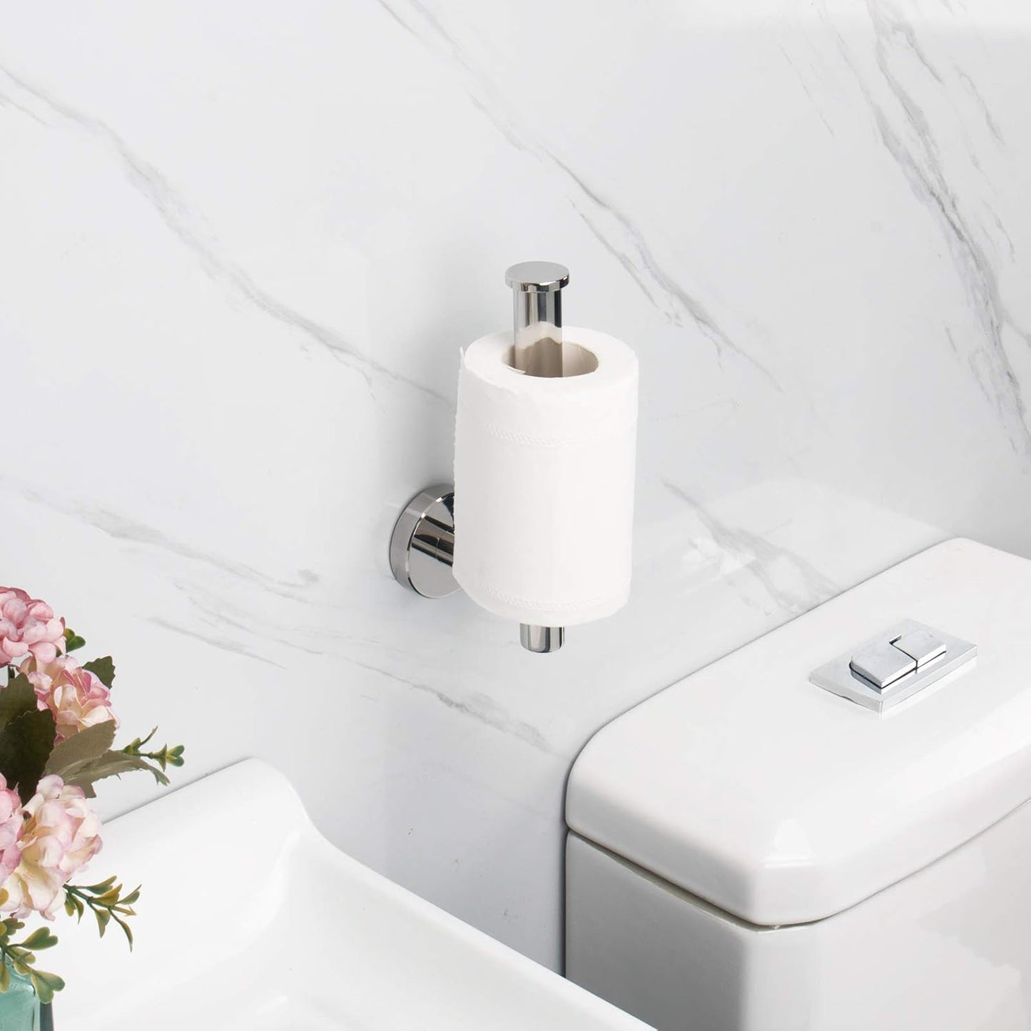 NearMoon Bathroom Toilet Paper Holder, Premium SUS304 Stainless Steel Rustproof Wall Mounted Toilet Roll Holder for Bathroom, Kitchen, Washroom (1 Pack, Chrome Finish)