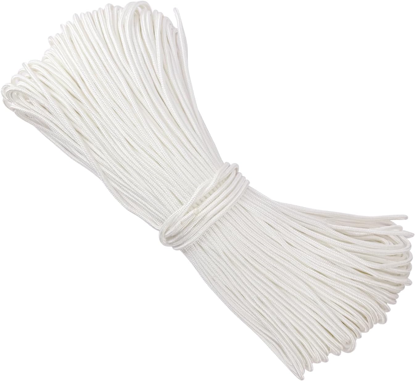 500 Feet 1/4 Inch White Polyester Rope, 6 mm Polypropylene Utility Rope for Kayaking, Camping, Home Decor