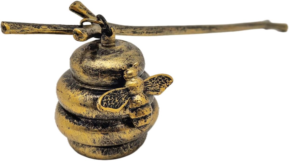 AIM & GGKK Vintage Bronze Beehive Candle Snuffer Extinguisher - Long Handle for Safe Flame Out, Decorative Candle Accessory with Bee Design