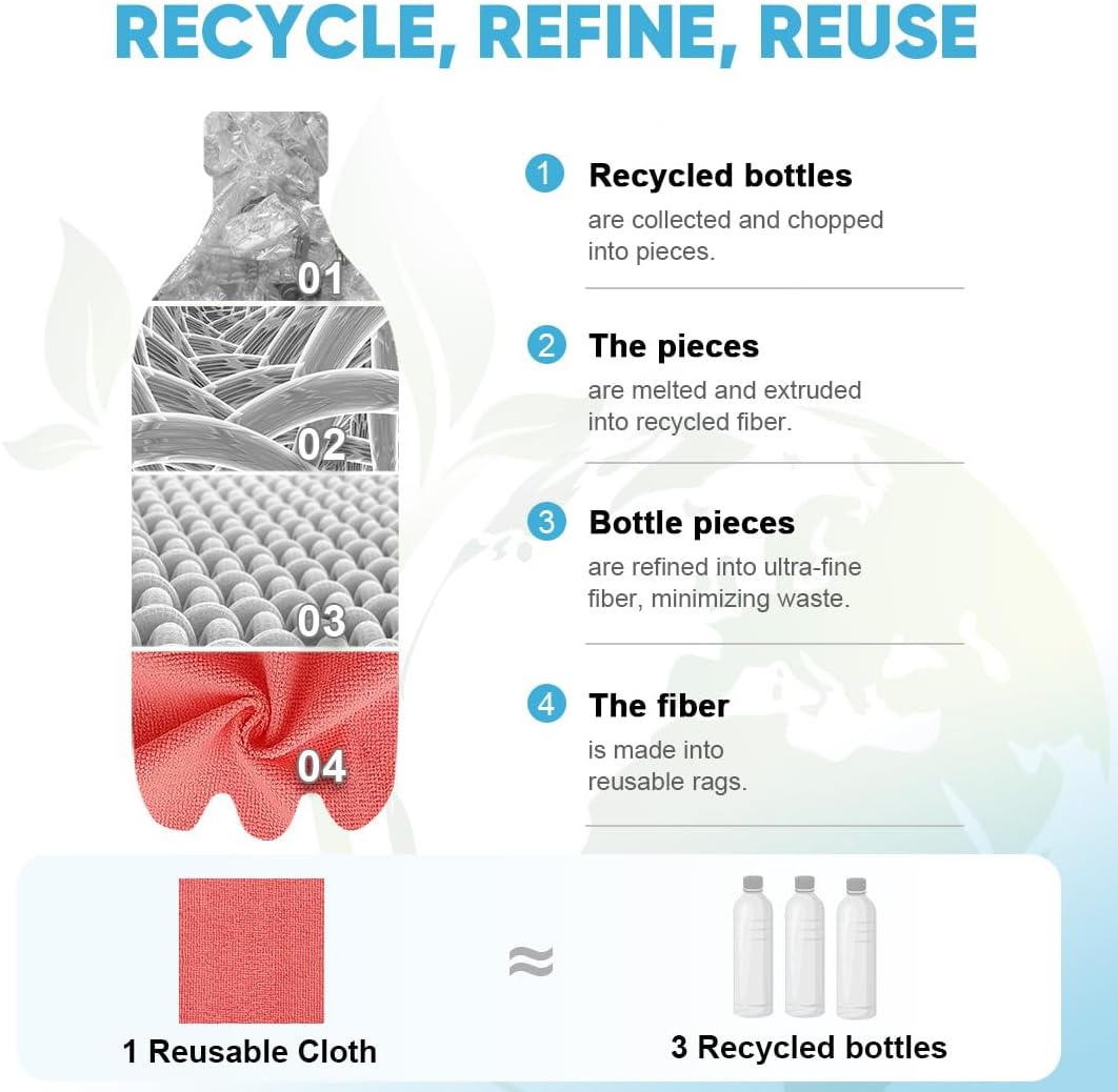 AIDEA Microfiber Cleaning Cloth, 165 Sheets(3 Roll), Micro Fiber Cloth for Cleaning Car, Reusable Paper Towels, Red Shop Rags for Automotive, Mechanic, Workshops, House,11×9"