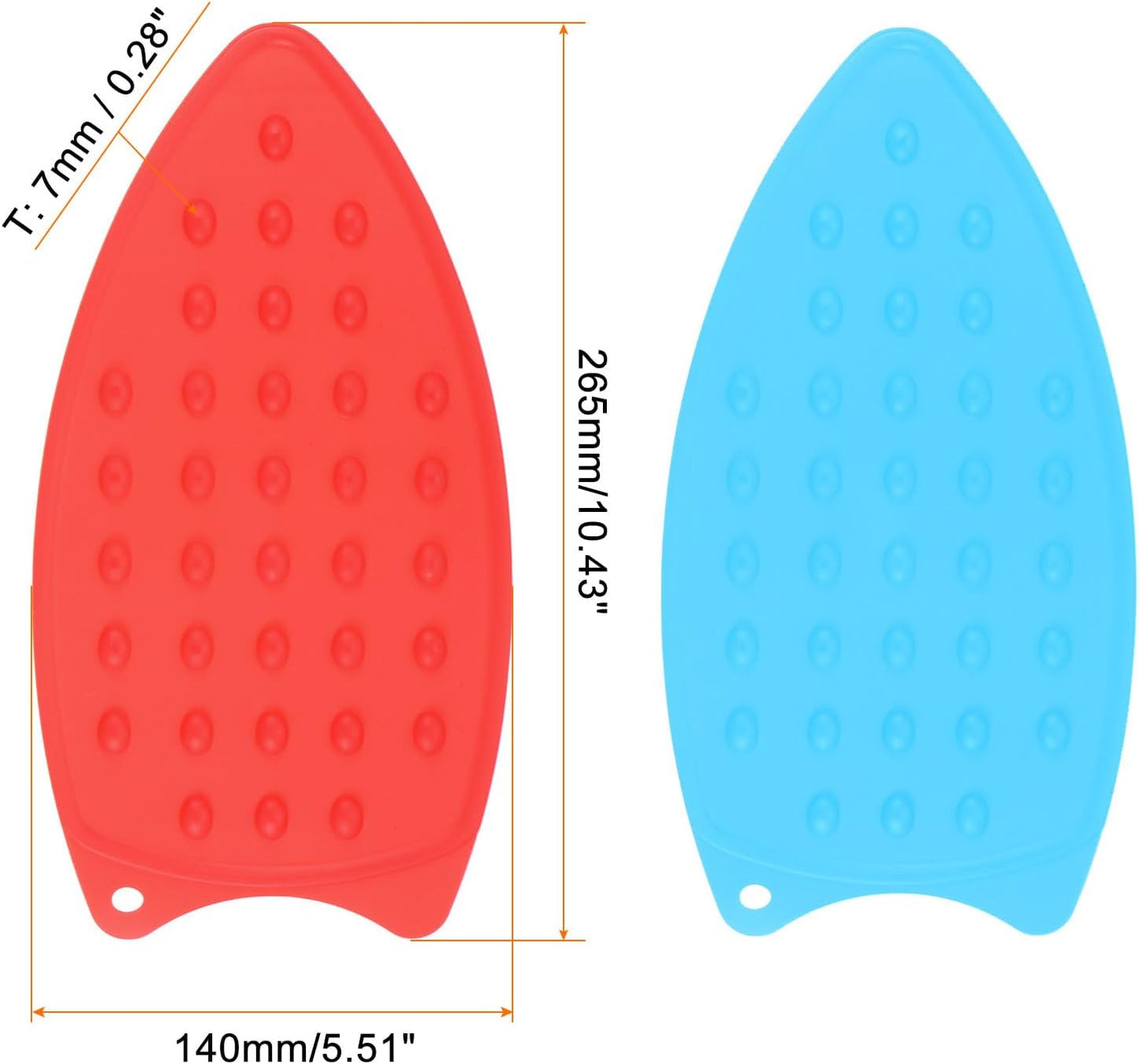 HARFINGTON 2pcs Silicone Iron Rest Pad, Multipurpose Iron Hot Resistant Mat Iron Rest Plate for Ironing Board Hot Heat Resistant Steam Compact Mat, Red/Blue